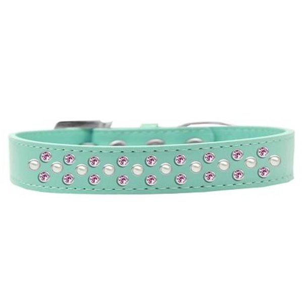 Unconditional Love Sprinkles Pearl & Light Pink Crystals Dog CollarAqua Size 14 UN812440